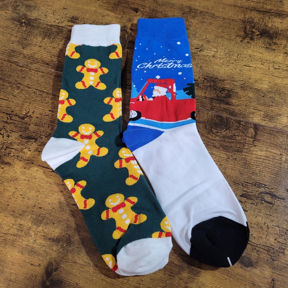 Christmas Socks Women's Holiday Crew Socks‎ Red Truck Gingerbread Festive